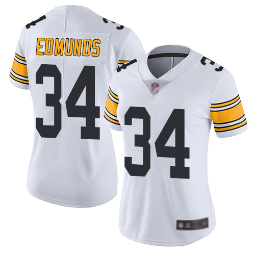 Women Pittsburgh Steelers Football 34 Limited White Terrell Edmunds Road Vapor Untouchable Nike NFL Jersey